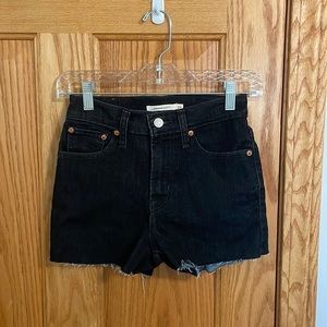 Levi’s High-Waisted Black Jean Shorts